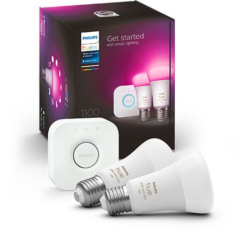 Philips Hue Branca e Colorida Ambiance E27 Starter Kit Online now